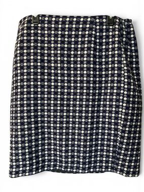 Talbots Woman Size 16W Blue Polka Dot Wool Blend Pencil Skirt